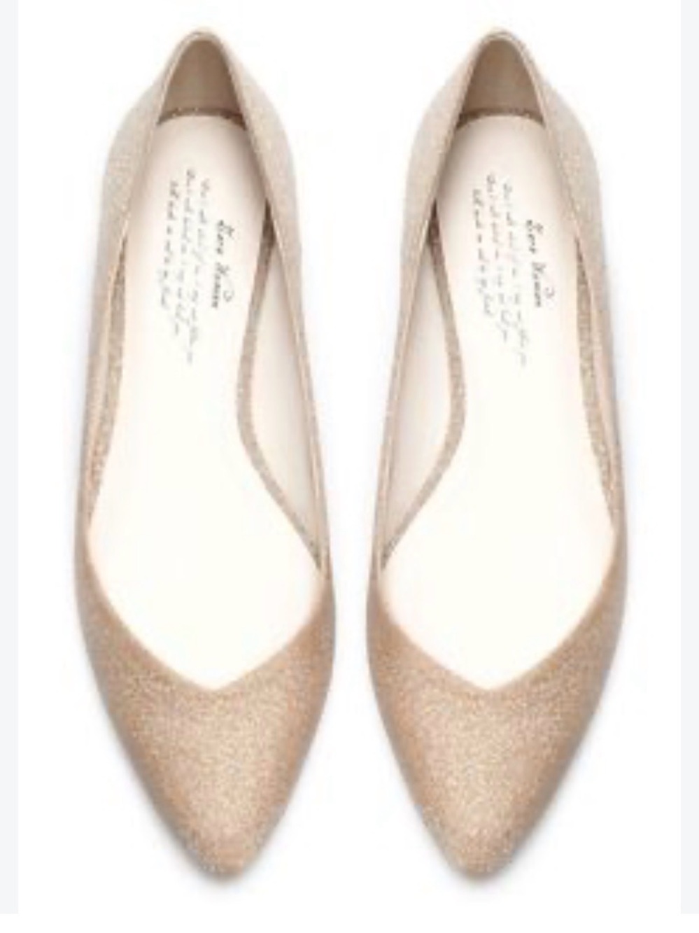 Zara Nude Sparkle Flats 40